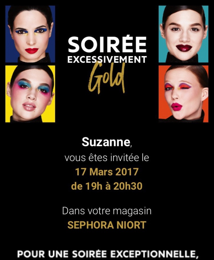 Invitation Carte Gold Sephora Magasin de Niort